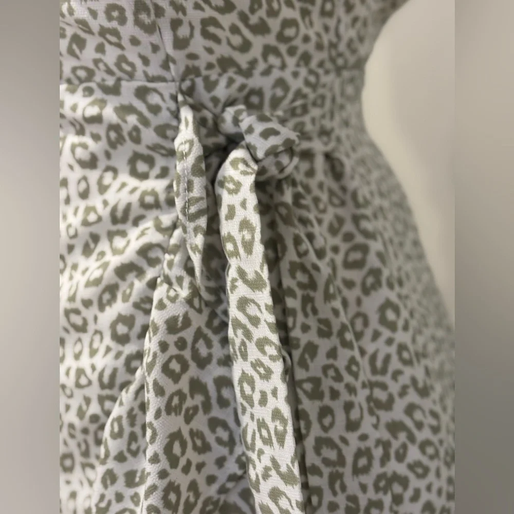 Altar'd State Green and White Leopard Print Mini Dress - Picture 7 of 13